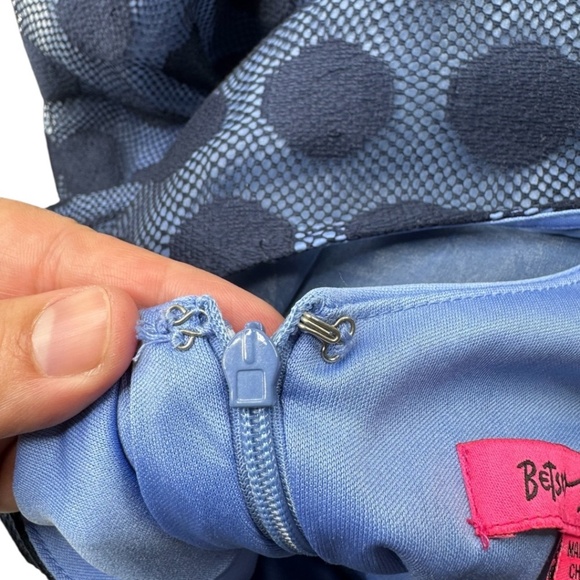 Betsy Johnson Navy Polka Dot Popover Dress - Picture 5 of 10